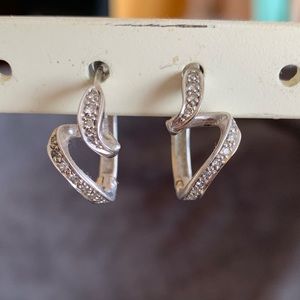 14K White Gold & Diamond earrings